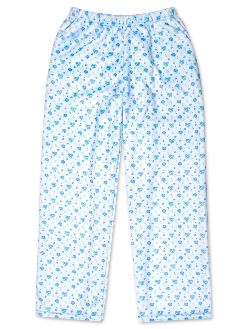 Iscream Blue Ditsy plush lounge pants with blue floral print