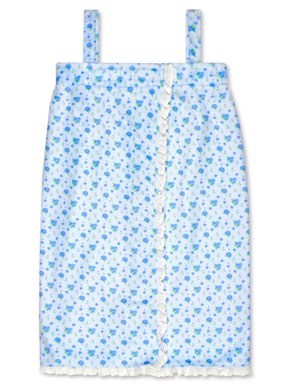 Iscream Blue Ditsy plush spa wrap with floral print
