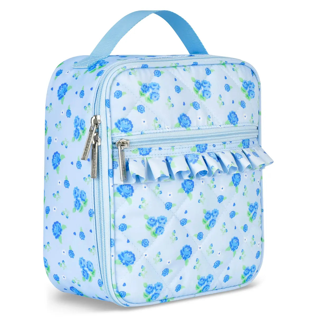 Iscream Blue Floral insulated lunch tote for girls