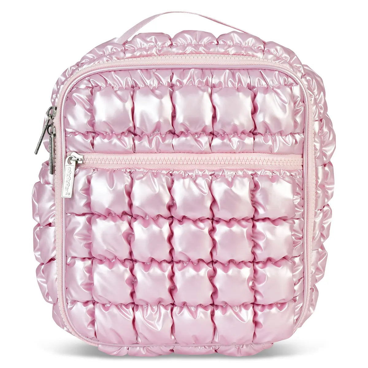 Iscream Icy Rose Pink puffer insulated lunch tote for girls