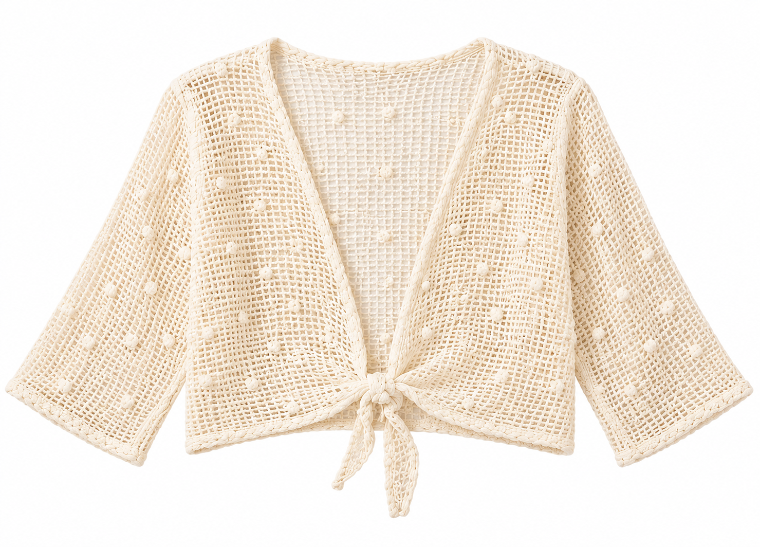 KatieJ NYC Tween Percy Cardigan - Ivory Crochet