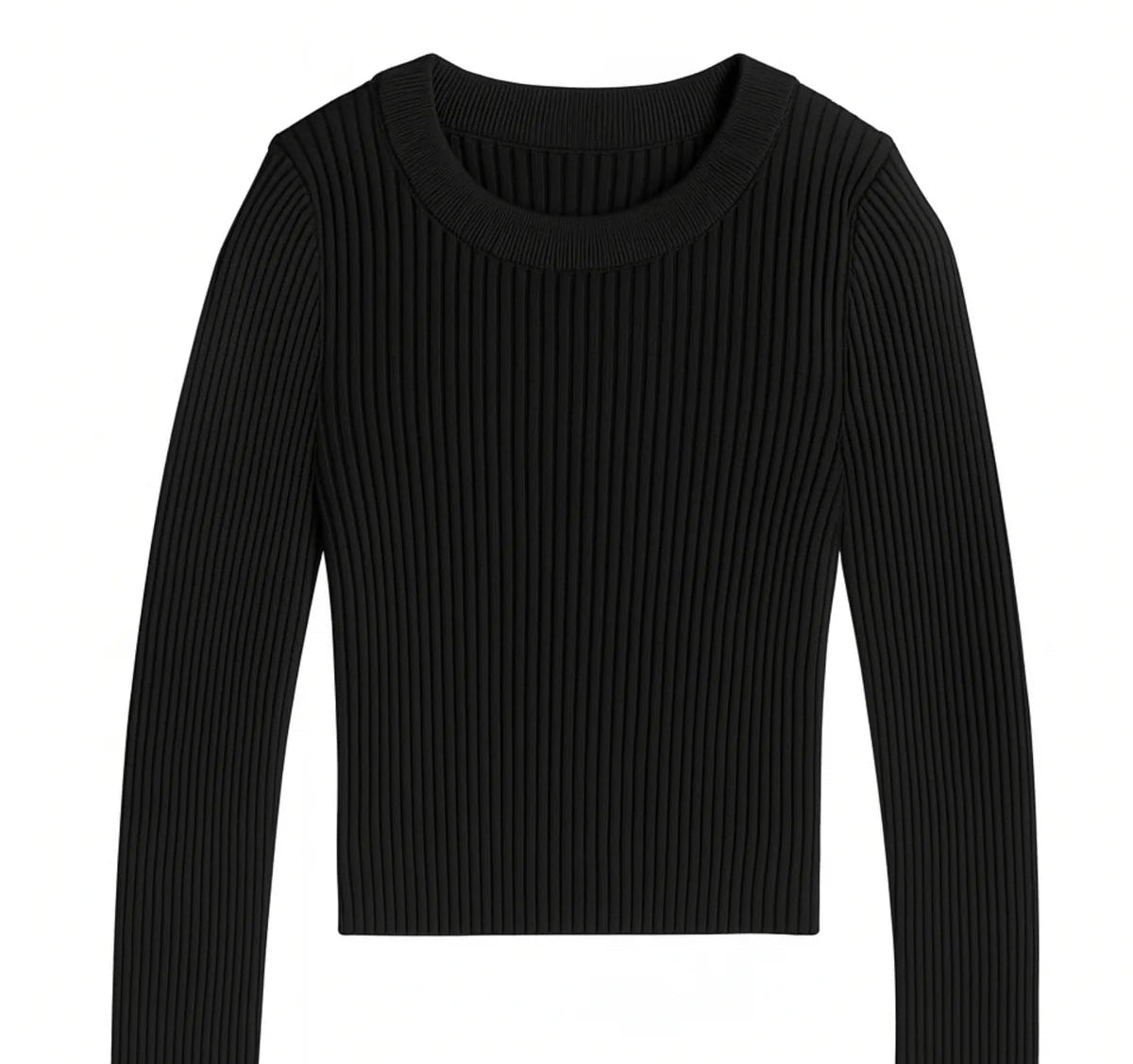 KatieJ NYC Tween Jeannie Ribbed Sweater- Black