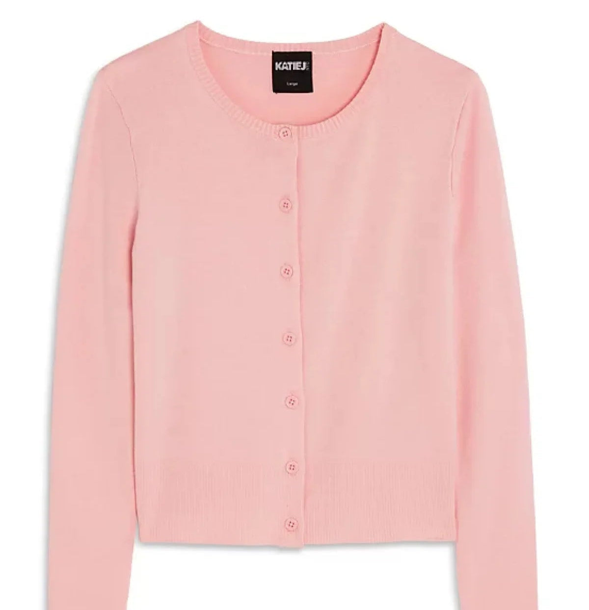 Pink cardigan on a white background