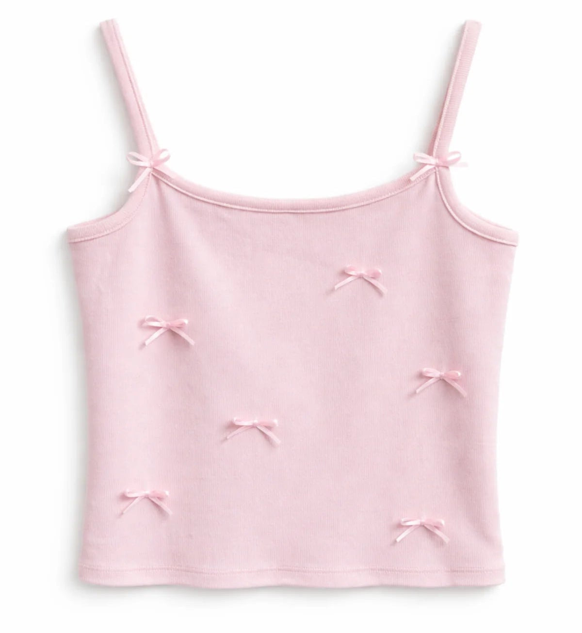 KatieJ NYC Kenzie Crop Pink Bow Tank