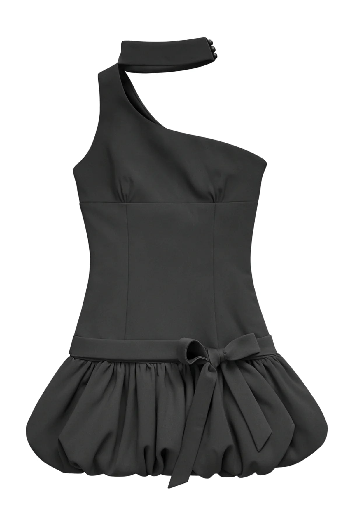 KatieJ NYC Tween Koda One Shoulder Bubble Dress - Black
