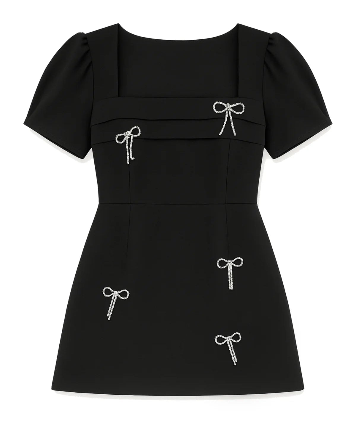 KatieJ NYC Tween Kora Rhinestone Bow Party Dress- Black