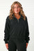 KatieJ NYC Dylan 3/4 Zip Sweatshirt- Black