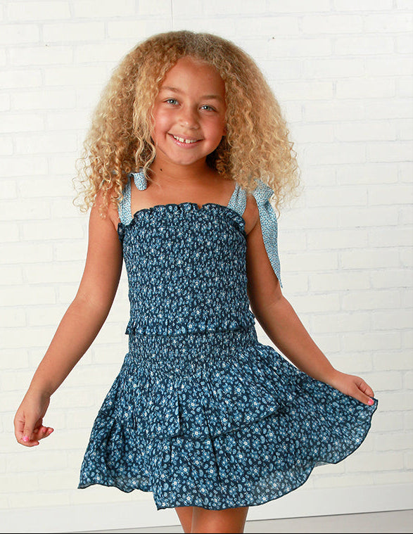 KatieJ NYC Tween Emerson Dress - Navy Floral