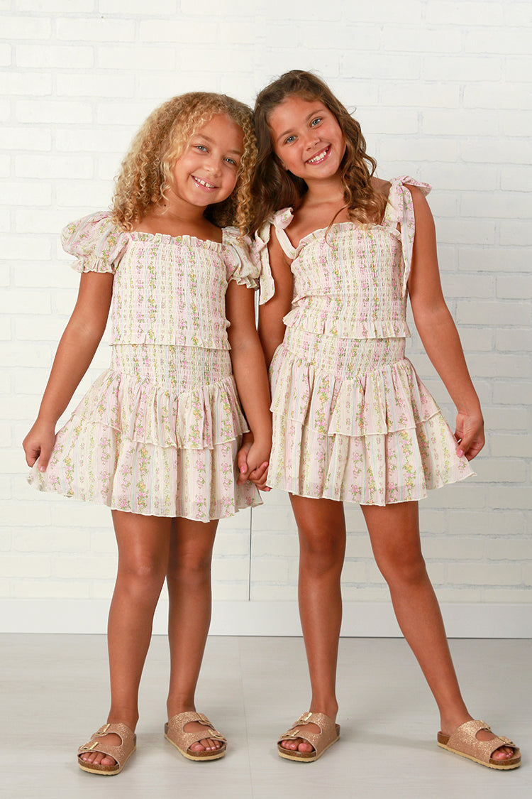 KatieJ NYC Lainey Dress - Shabby Floral Stripe