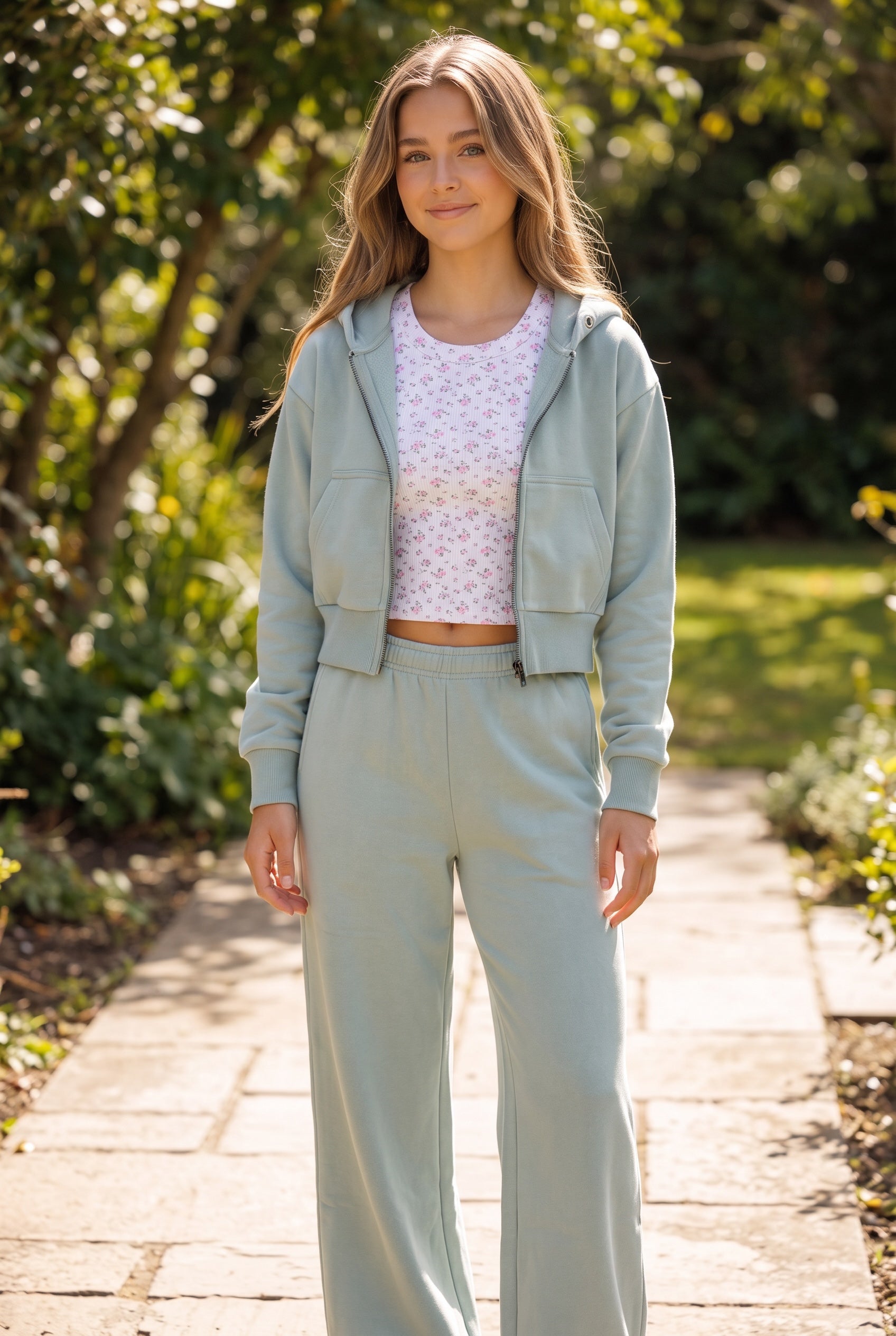 Trendy tween girls sage sweatpants by KatieJ NYC