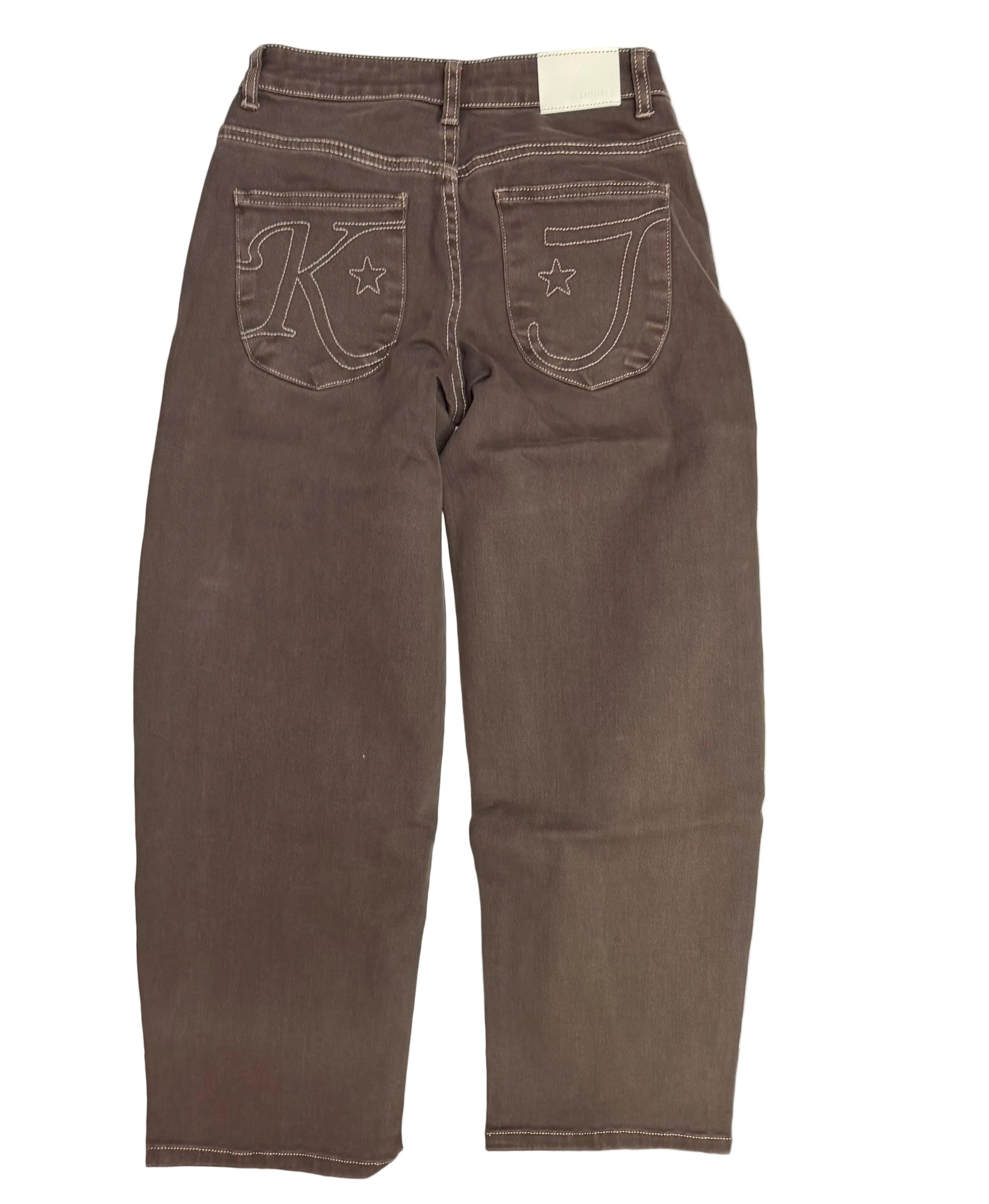 KatieJ NYC El Paso Barrel Leg Jean Espresso back View