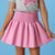 Cheryl Creations Bubblegum Pink Smocked Pleather Skirt ( Built in Shorts)