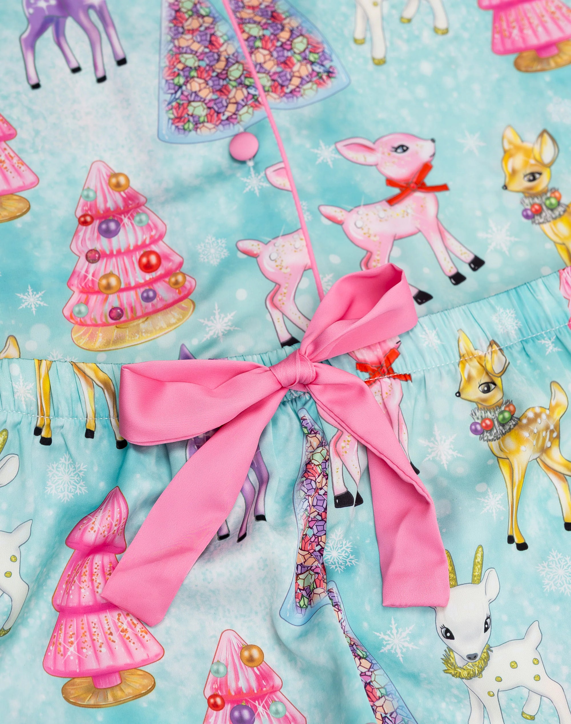 Sunshine Society Prancer 2pc Silky Pant Set