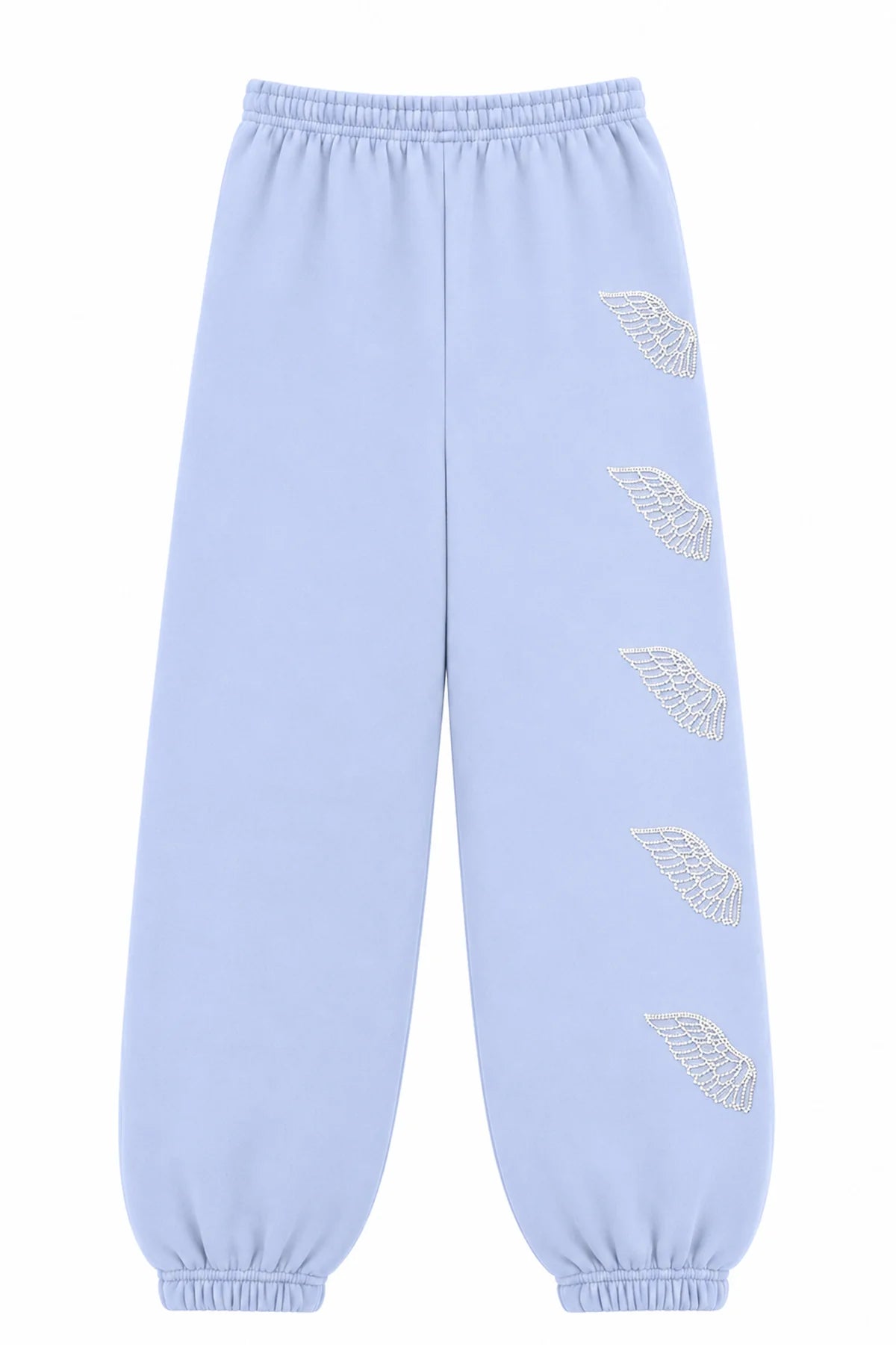 KatieJ NYC Leah Rhinestone Angel Wings Sweatpant– Baby Blue