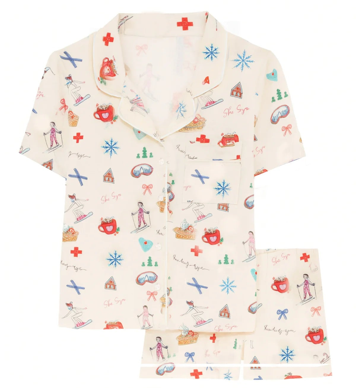KatieJ NYC Lynn Short Set - Ski Print
