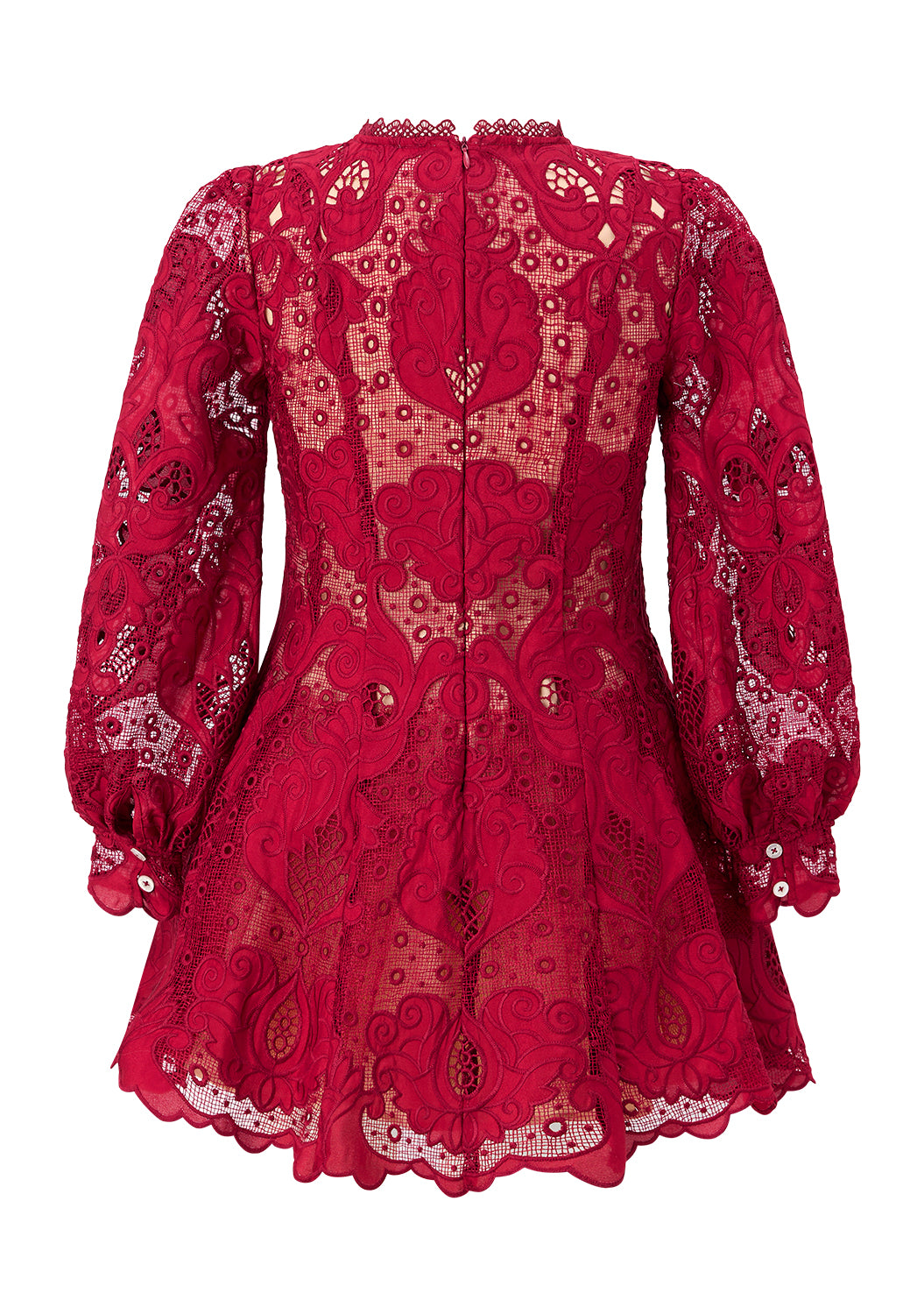 Luxury girls embroidered lace dress with long sleeves