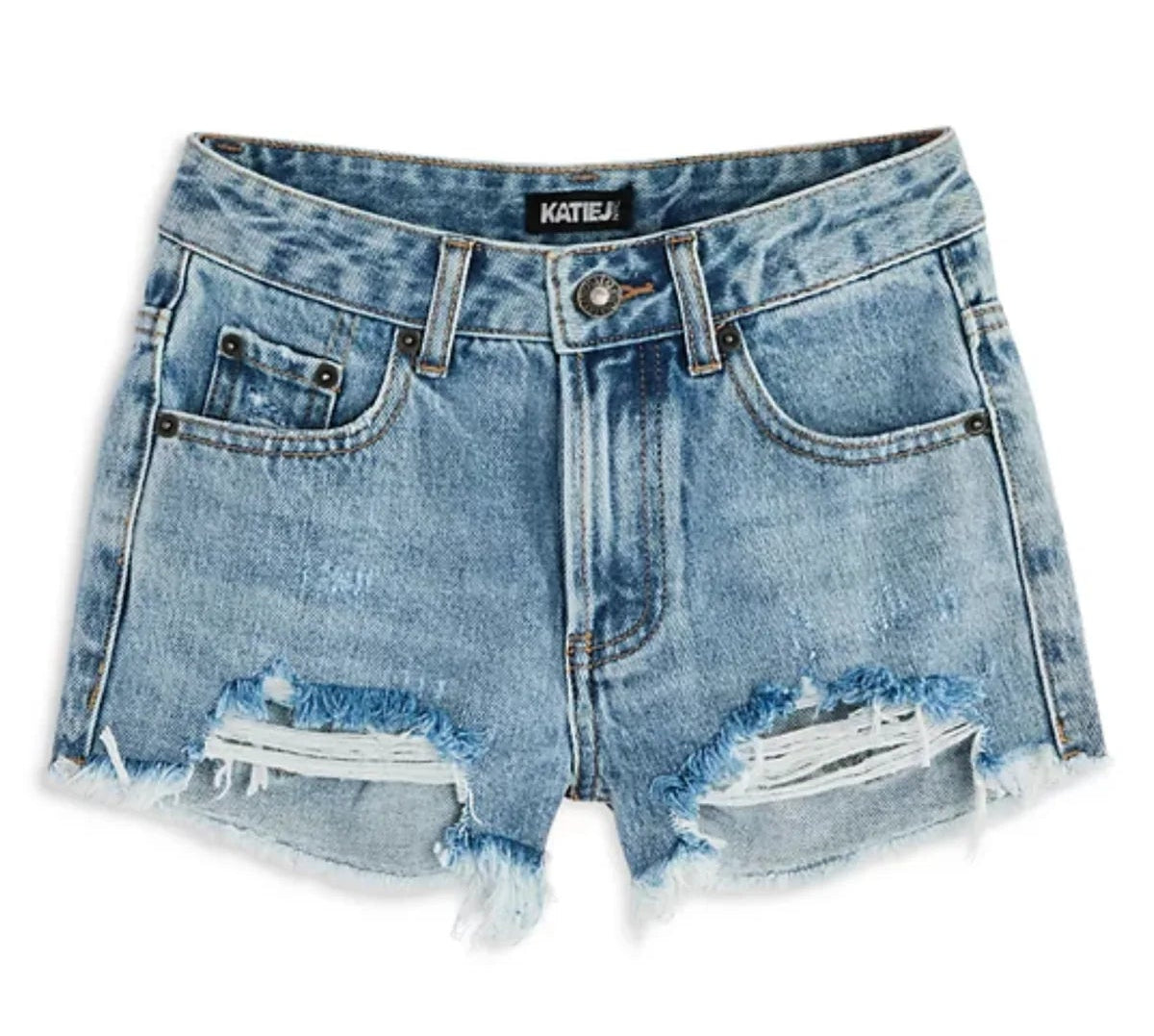KatieJ NYC Malibu Denim Shorts- Light Wash