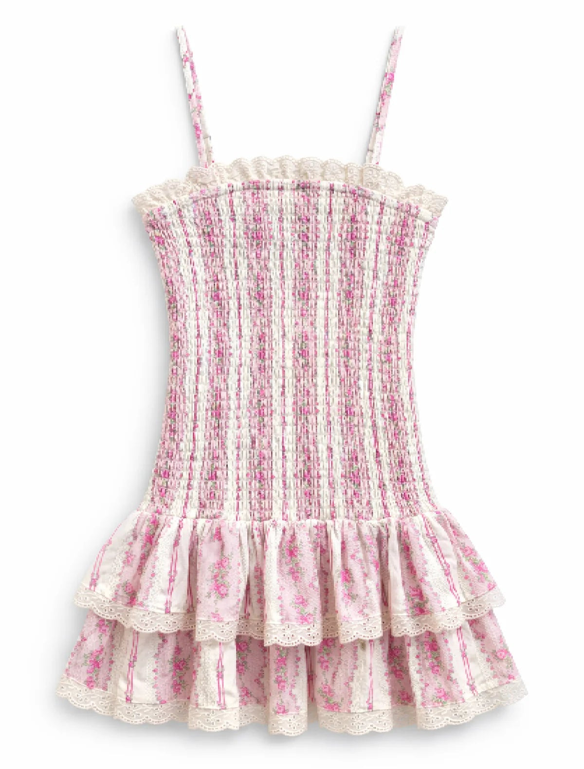 KatieJ NYC Tween Melina Dress - Baby Pink Cottage Stripe