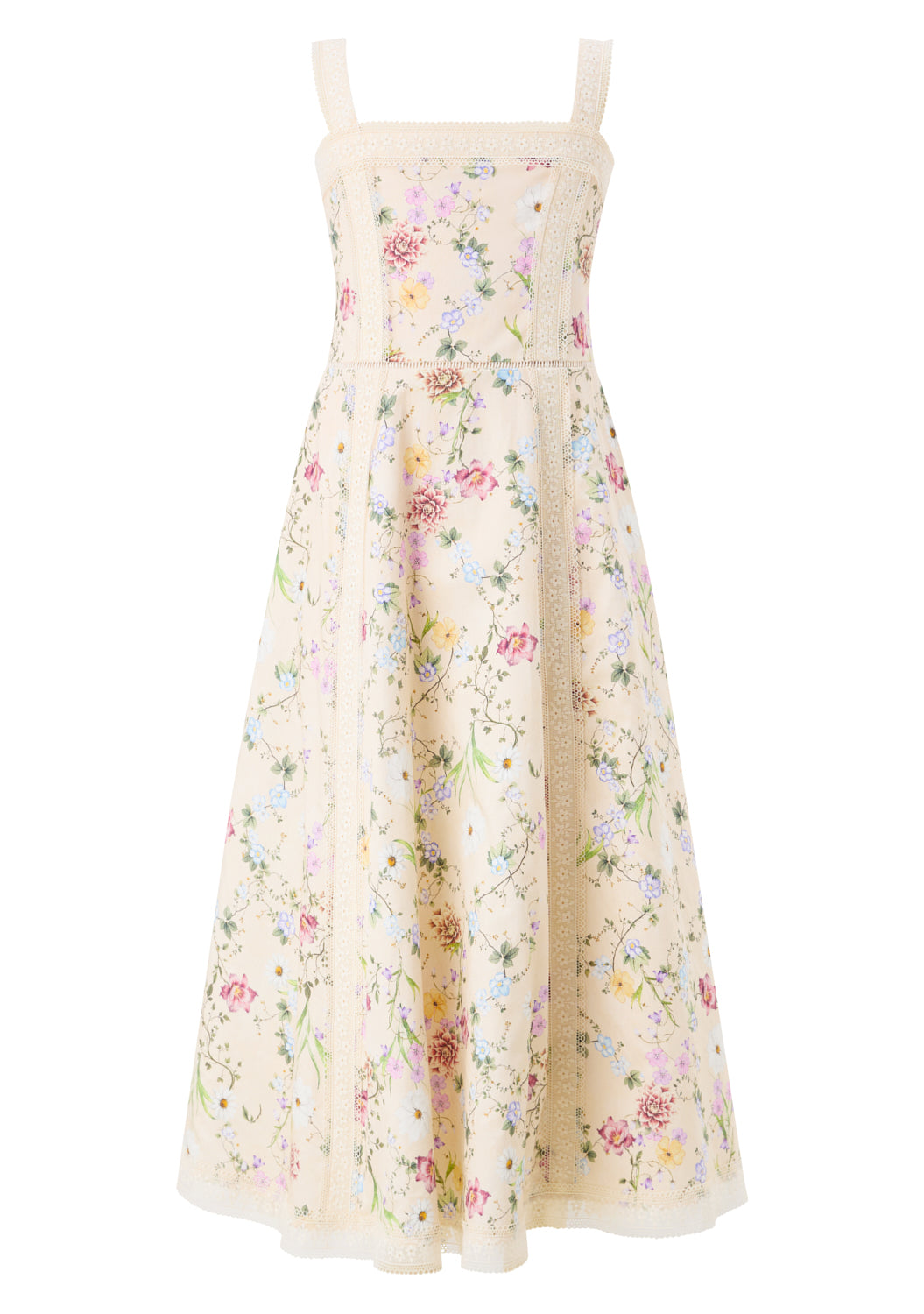 Marlo Kids Everlee Floral Maxi Dress with lace trim