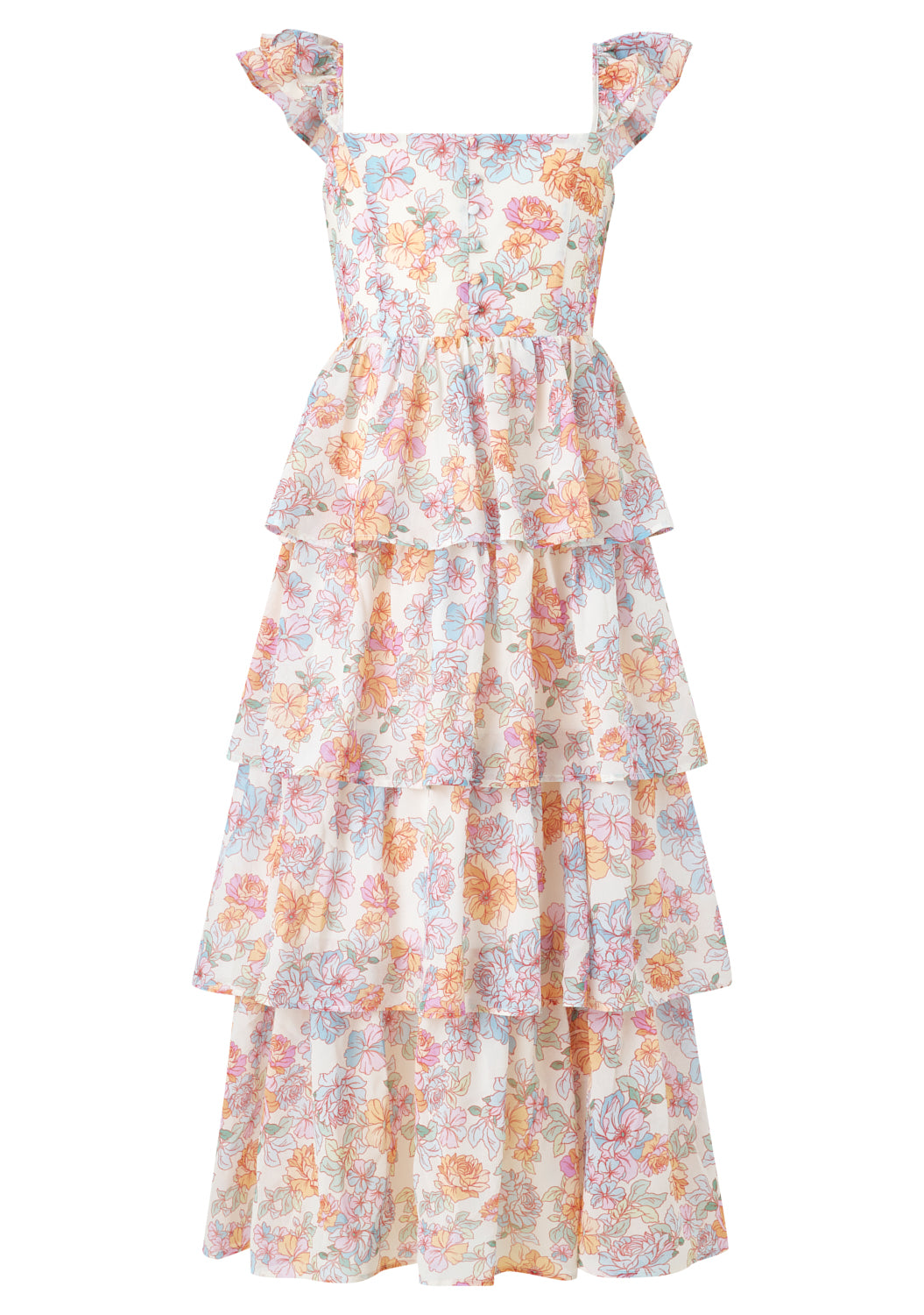 Marlo Kids Posie floral maxi dress with flutter sleeves