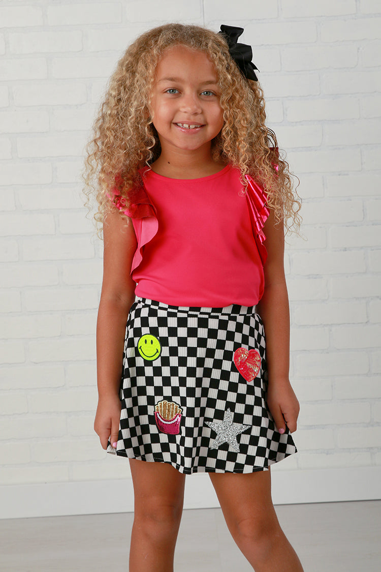 MIA New York Flutter Sleeve Tee - Hot Pink-Size 4