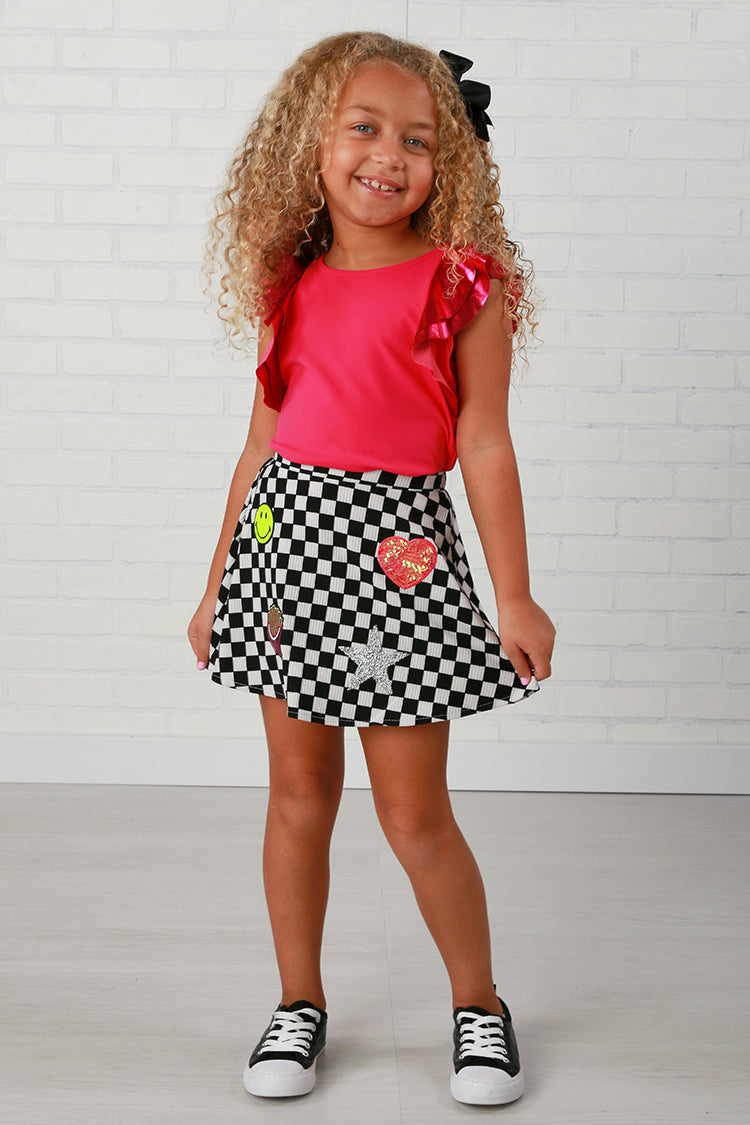 MIA New York Flutter Sleeve Tee - Hot Pink-Size 4