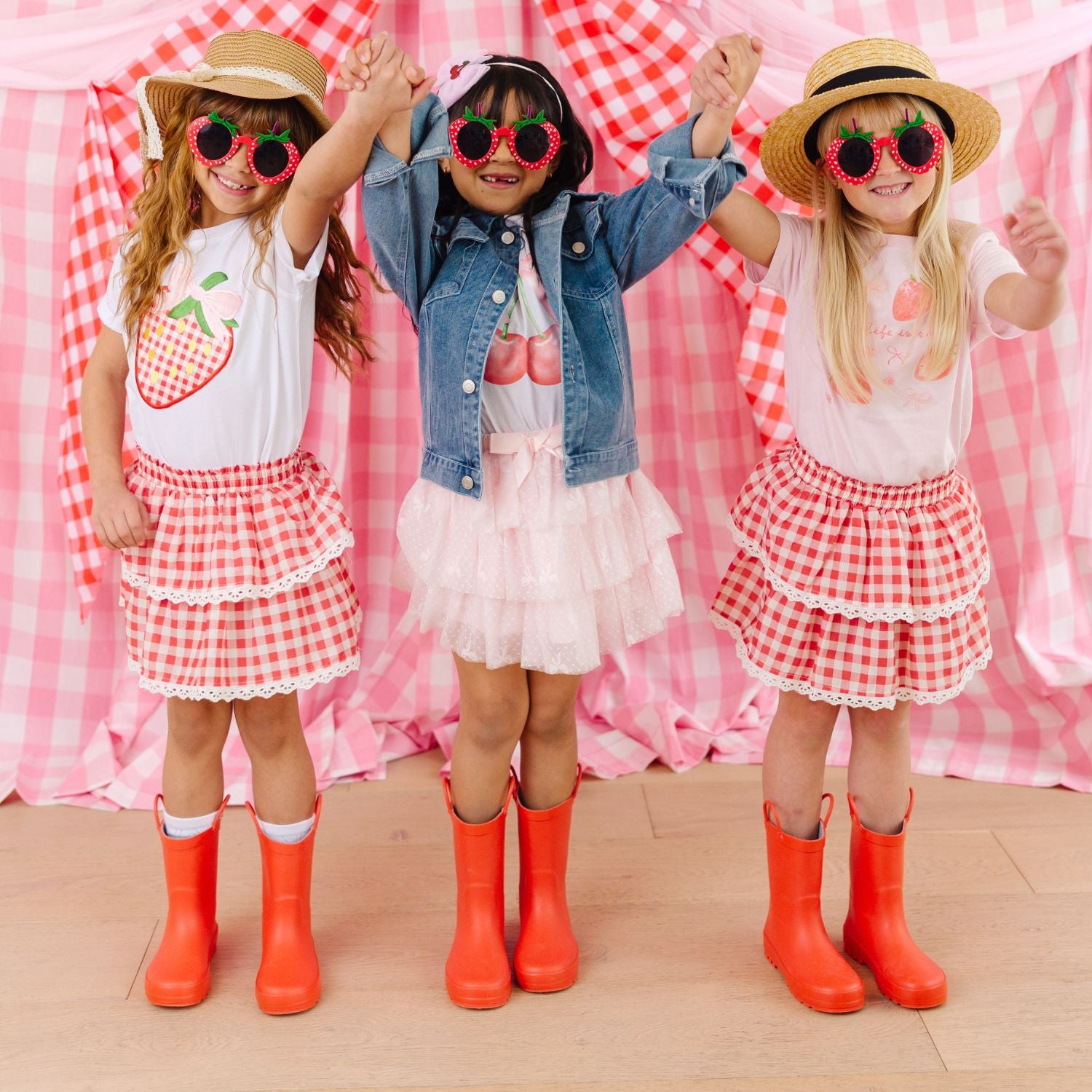 Sweet Wink Red Gingham Skort * Built In Shorts *
