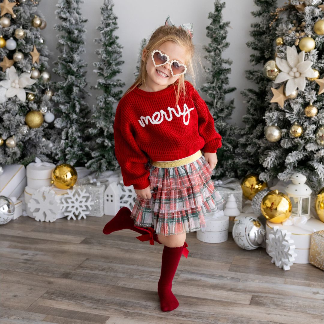 Sweet Wink Holiday Plaid Tiered Tutu