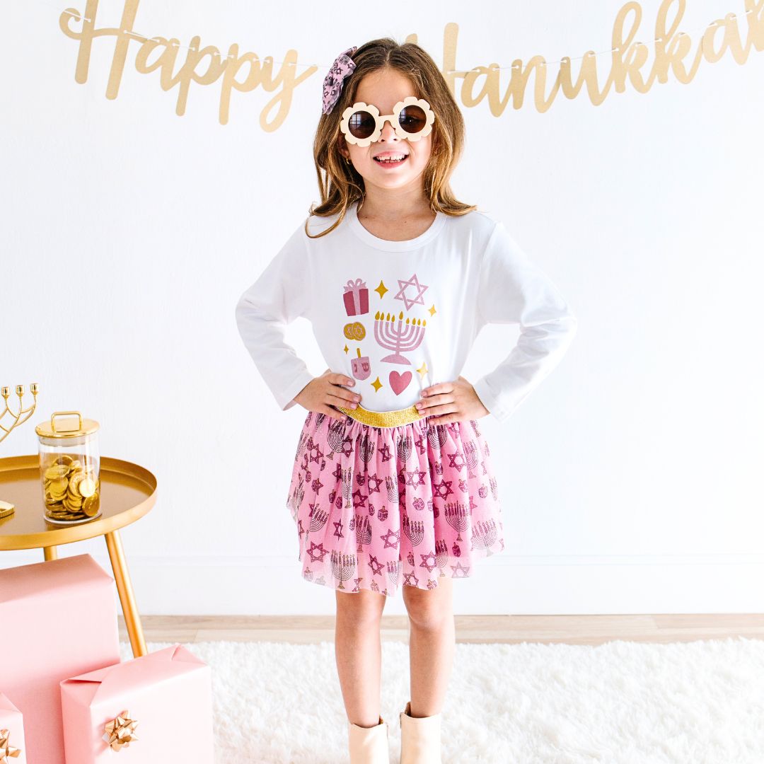 Sweet Wink Hanukkah Blush Pink Tutu