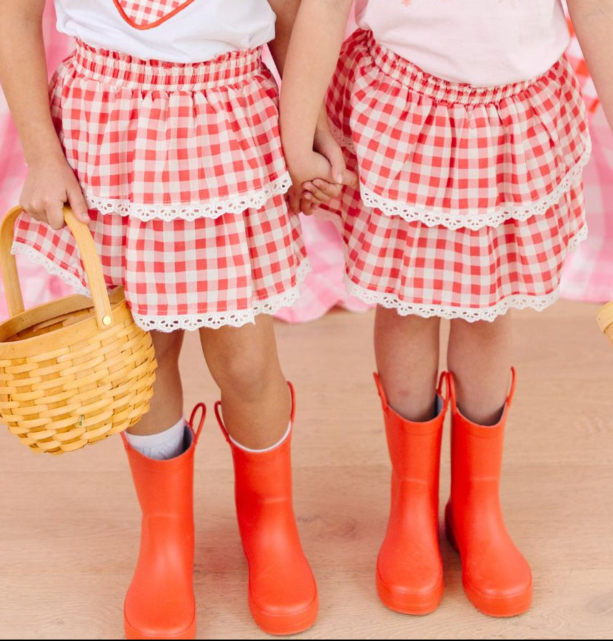 Sweet Wink Red Gingham Skort * Built In Shorts *