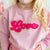 Sweet Wink Love Script Patch Valentine's Day Sweatshirt - Pink