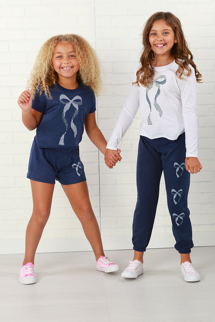 Firehouse NY Girls Navy Coquette Bow Short