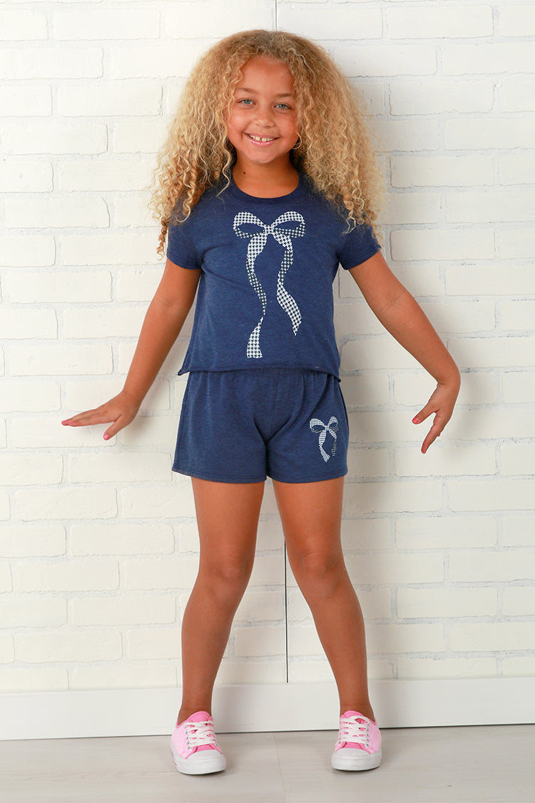 Firehouse NY Girls Navy Coquette Bow Short