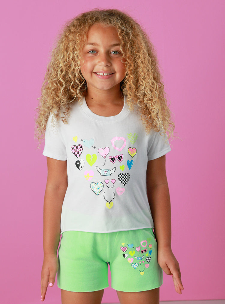 Firehouse Kiwi Icon Heart Print Shorts-Size 2/3