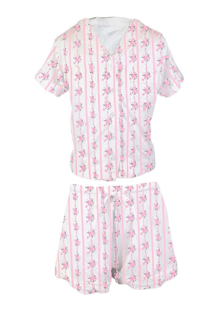 Flowers By Zoe 2pc Pink Floral Stripe Knit Lounge Set