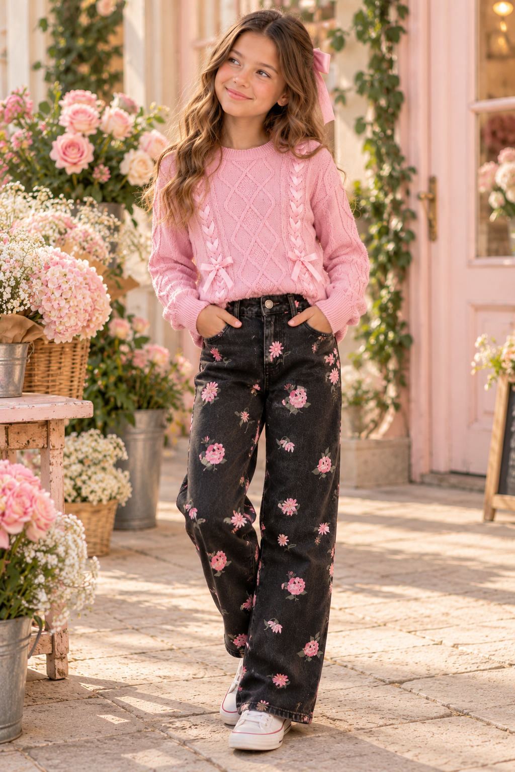 KatieJ NYC Tween Monroe Sweater - Baby Pink