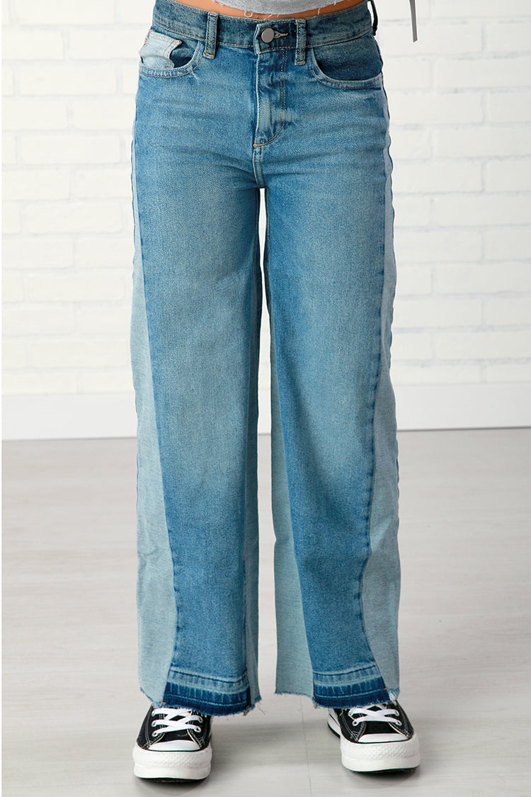 DL1961 Denim Lily Wide Leg Panel Pant- Shoreline