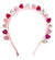 Bari Lynn Pink/Red/Clear Heart Jewel Stand Up Headband