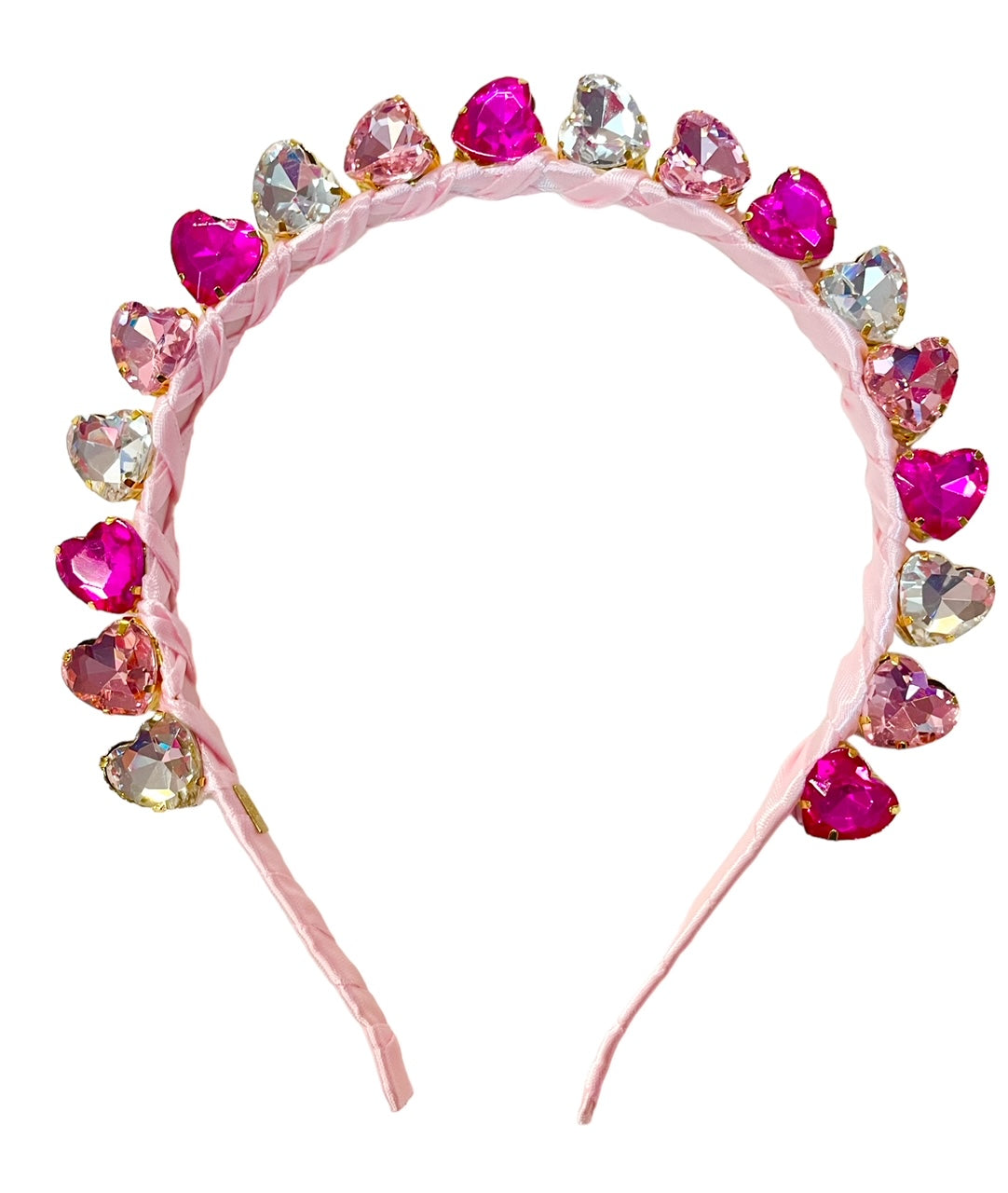 Bari Lynn Pink/Fuchsia/Clear Heart Jewel Stand Up Headband