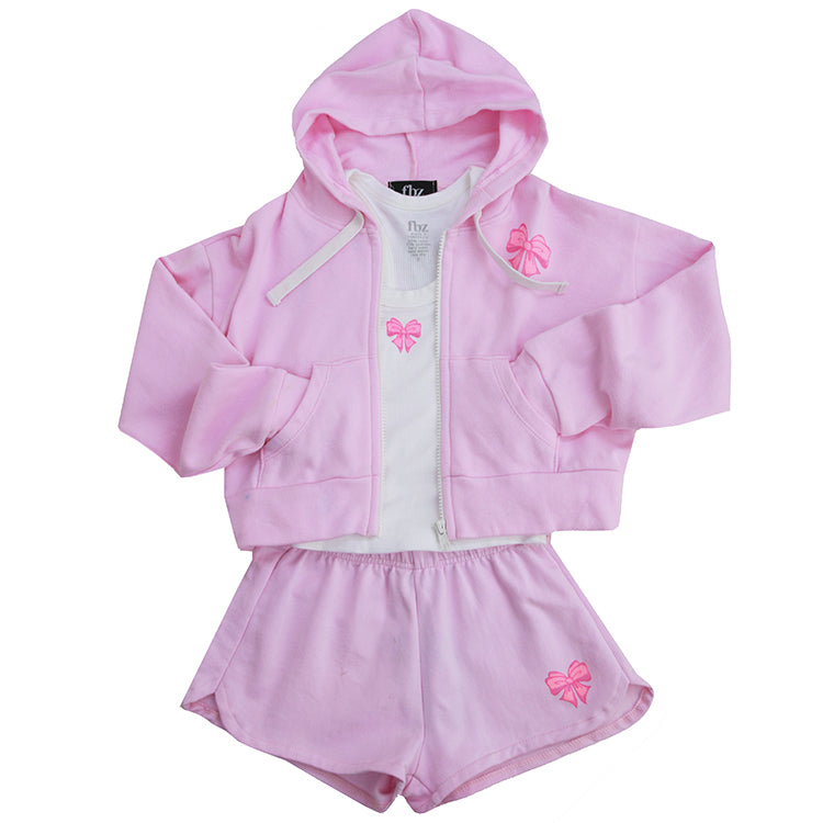 Flowers By Zoe White/Pink Bow Tee