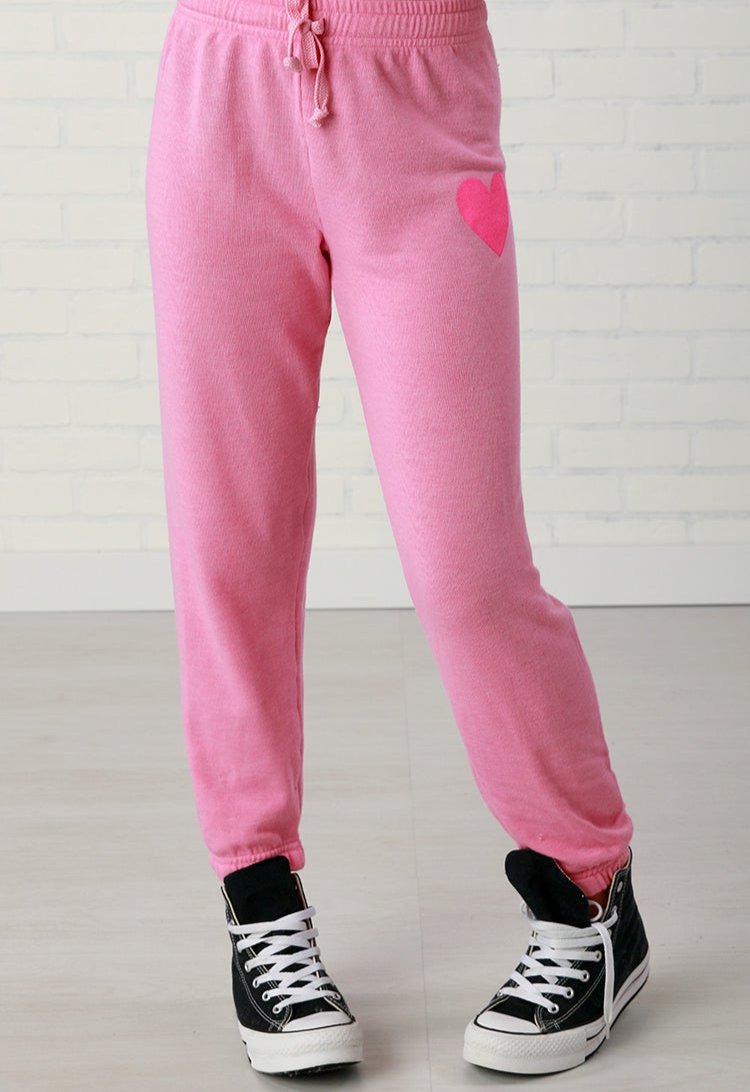 T2Love Pink/Hot Pink Heart Graphic Sweatpant