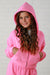 KatieJ NYC  Dylan Crop Zip Up Hoodie- Tart Raspberry