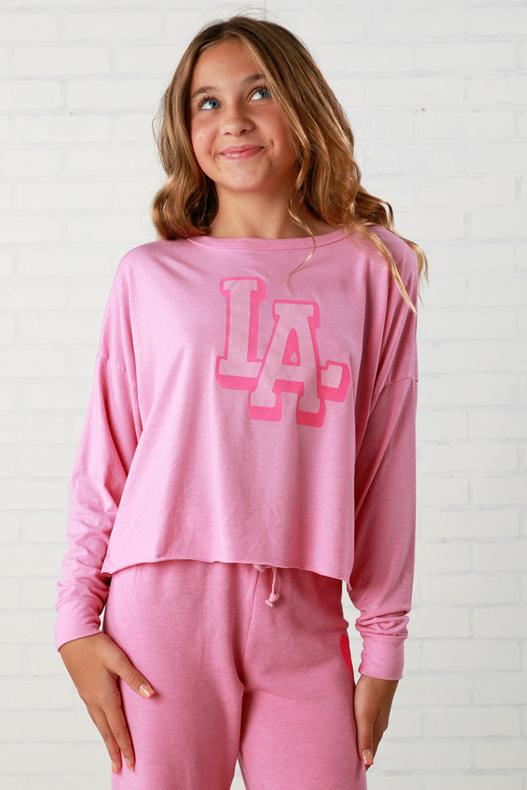 T2Love Pink/Hot Pink Heart Graphic Sweatpant