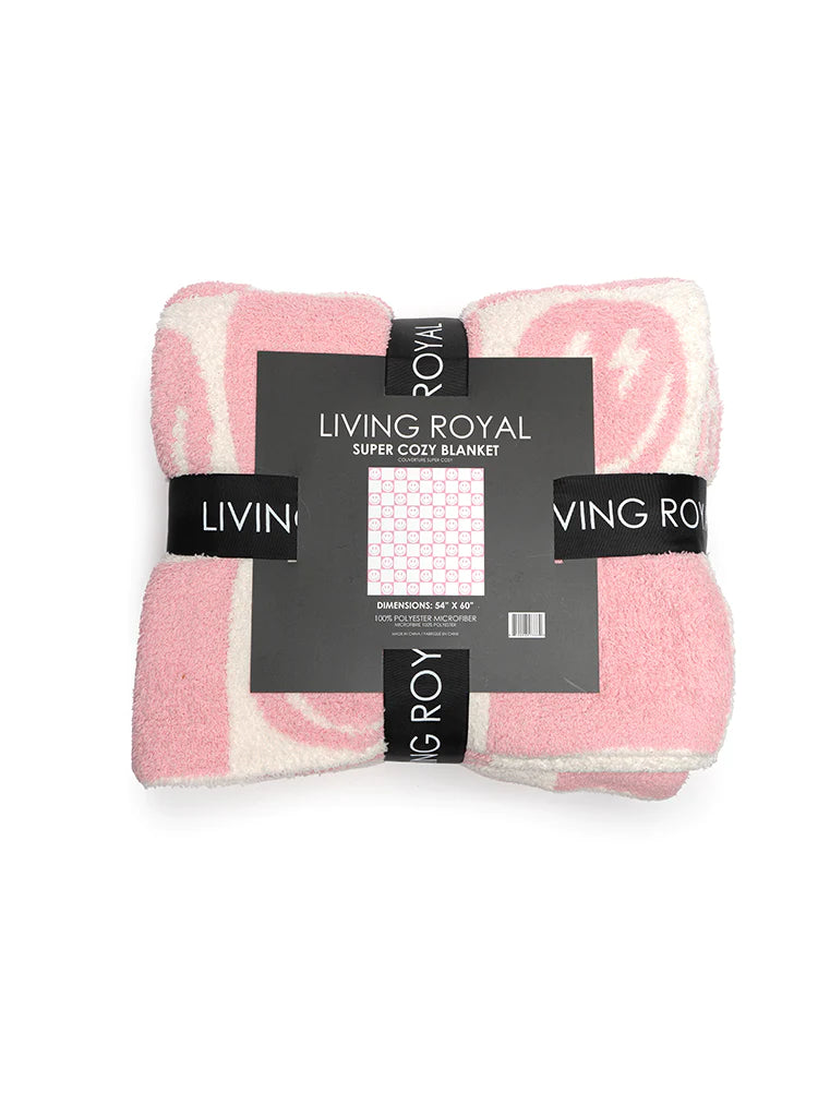 Living Royal 60&quot; Luxe Blanket - Pink Smiley