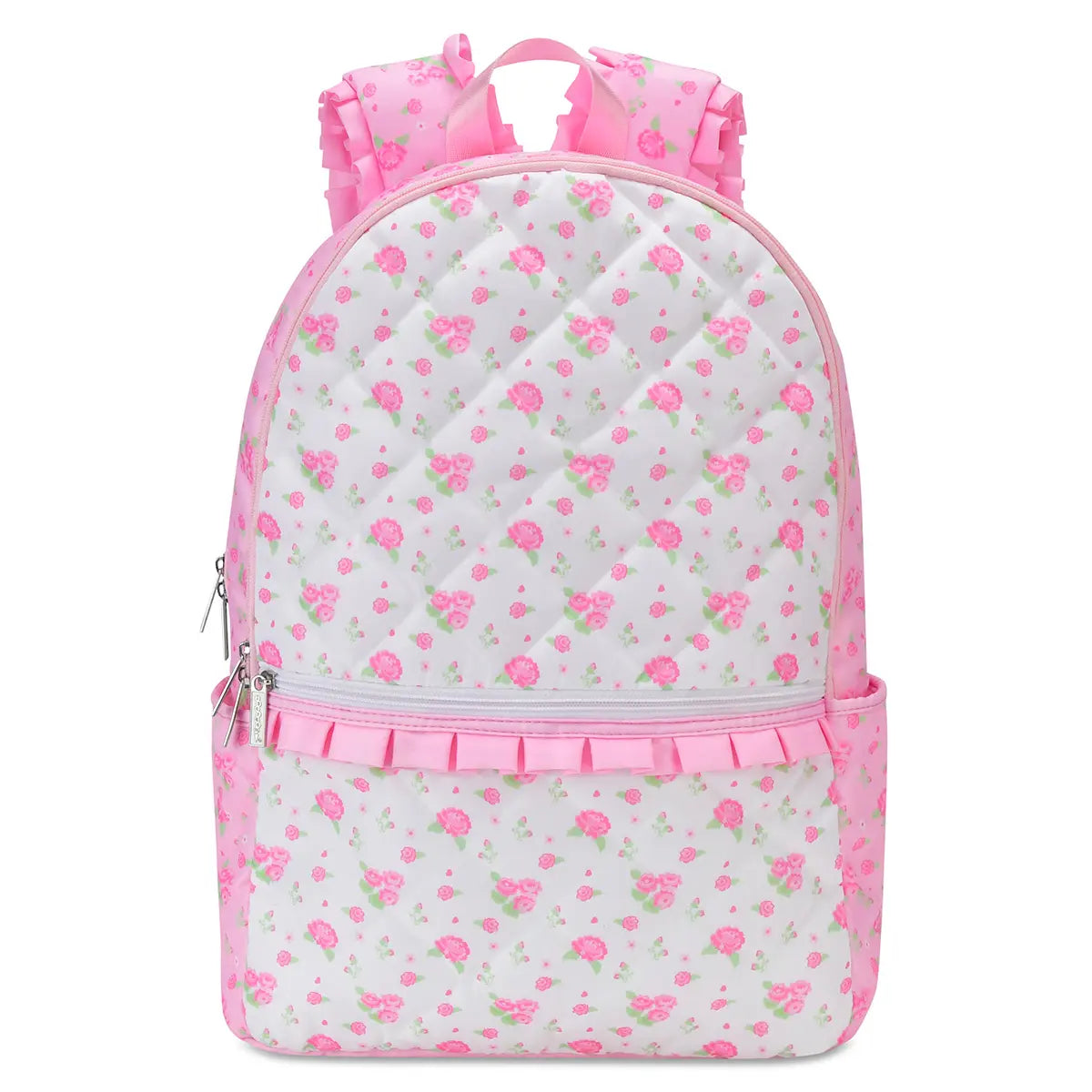 Girls pink floral back to school backpack