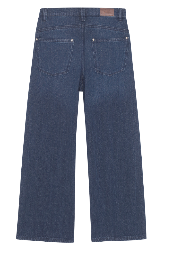 Girls Designer Wide Leg Jeans Adjustable Waist