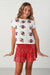 Queen Of Sparkles Kids Football Sequin Tee - Red & Black