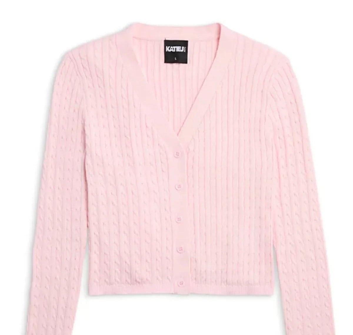 Tween girls cable knit cardigan in pink