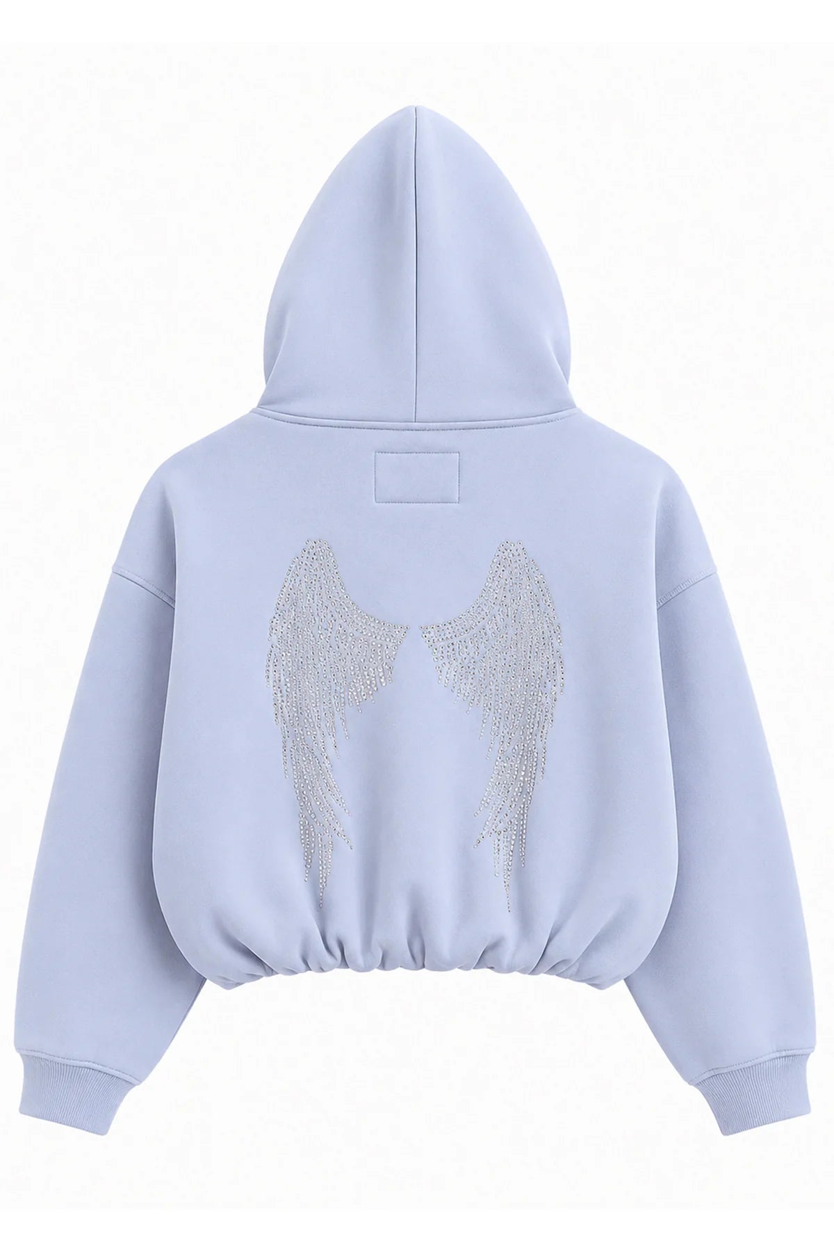 KatieJ NYC Ryan Hoodie With Angel Wings & Lace Hood – Baby Blue