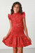 Vestido camisero de cuello alto Selena de Miss Behave Girls - Floral rojo